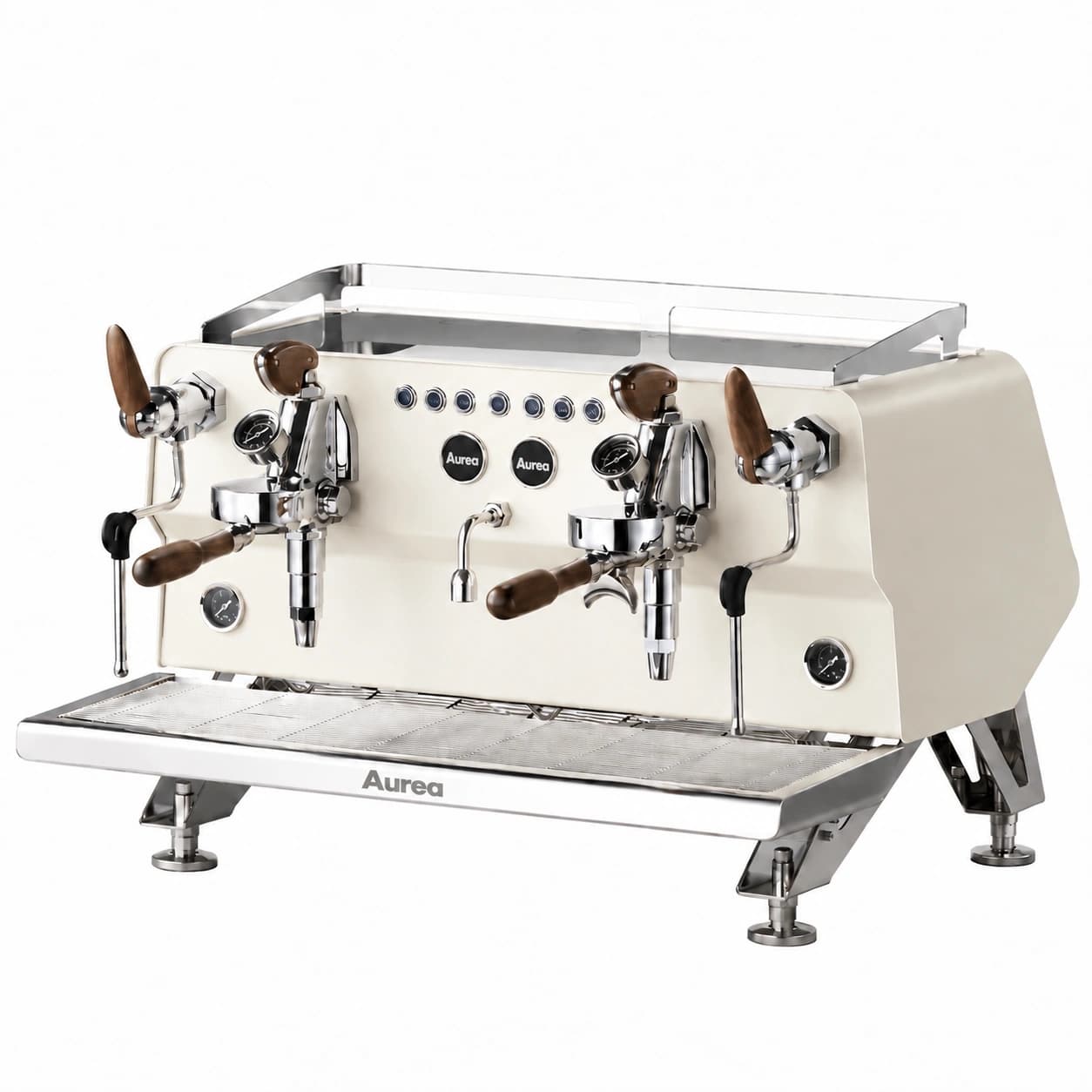 Machine espresso Aurea G3226C ivoire, inox et poignées bois